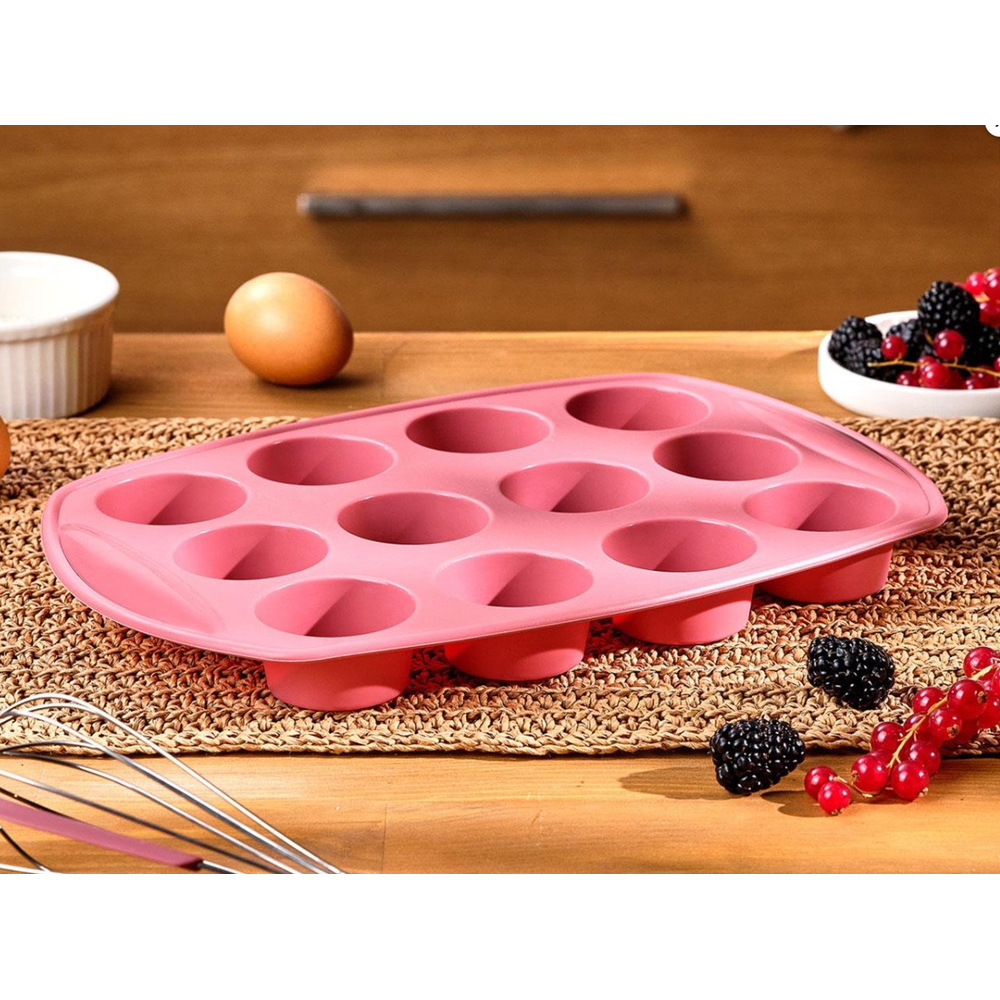 EMSAN SİLİKON MUFFİN KALIBI PEMBE