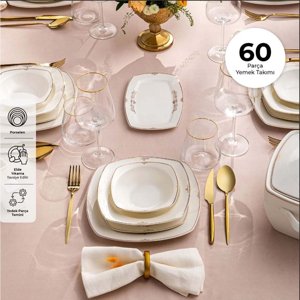 EMSAN BONE YENİ MİMOZA YMT 60 PRÇ HS PLT Y.KARE