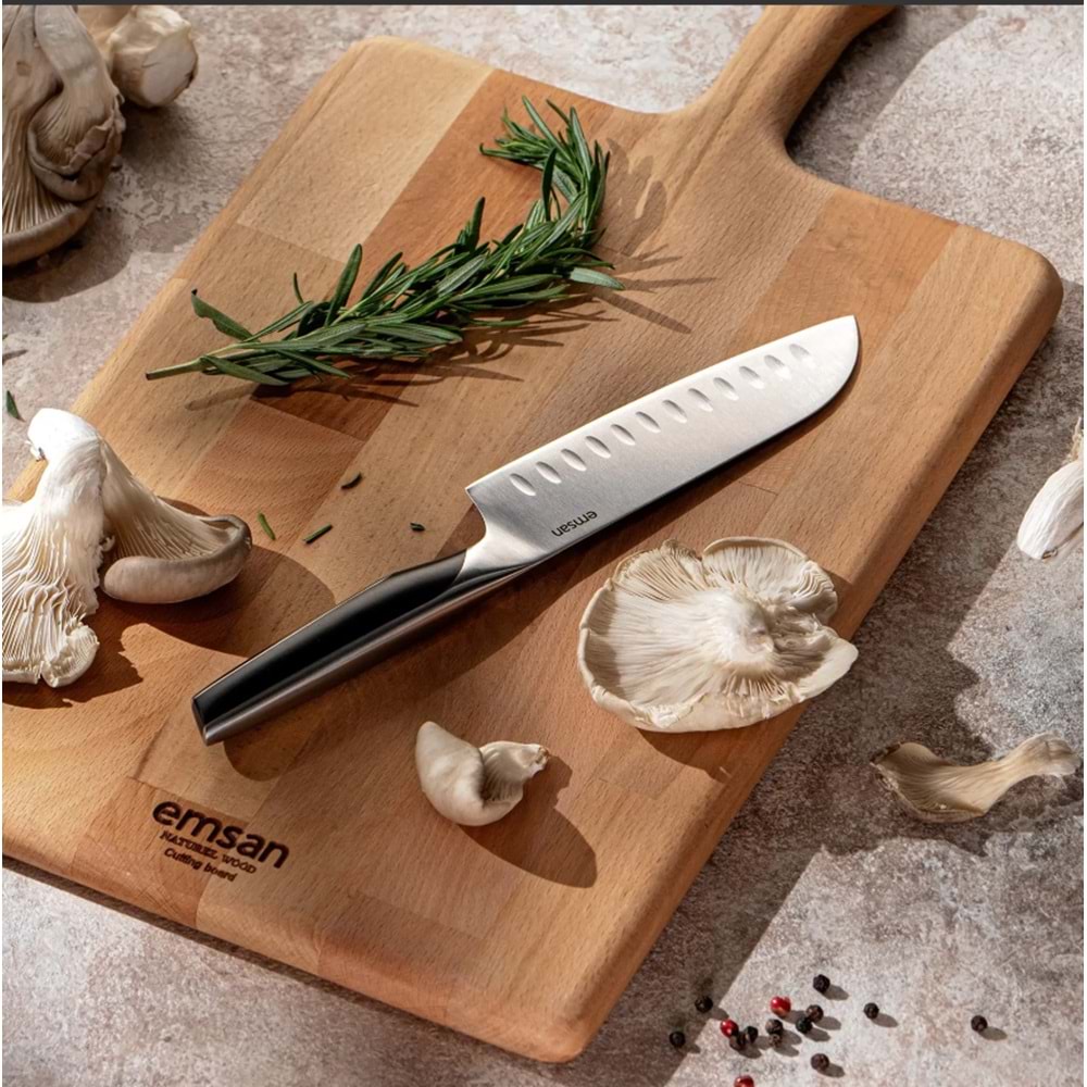 EMSAN PRO KNIFE SANTOKU 2.0 MM, SİYAH