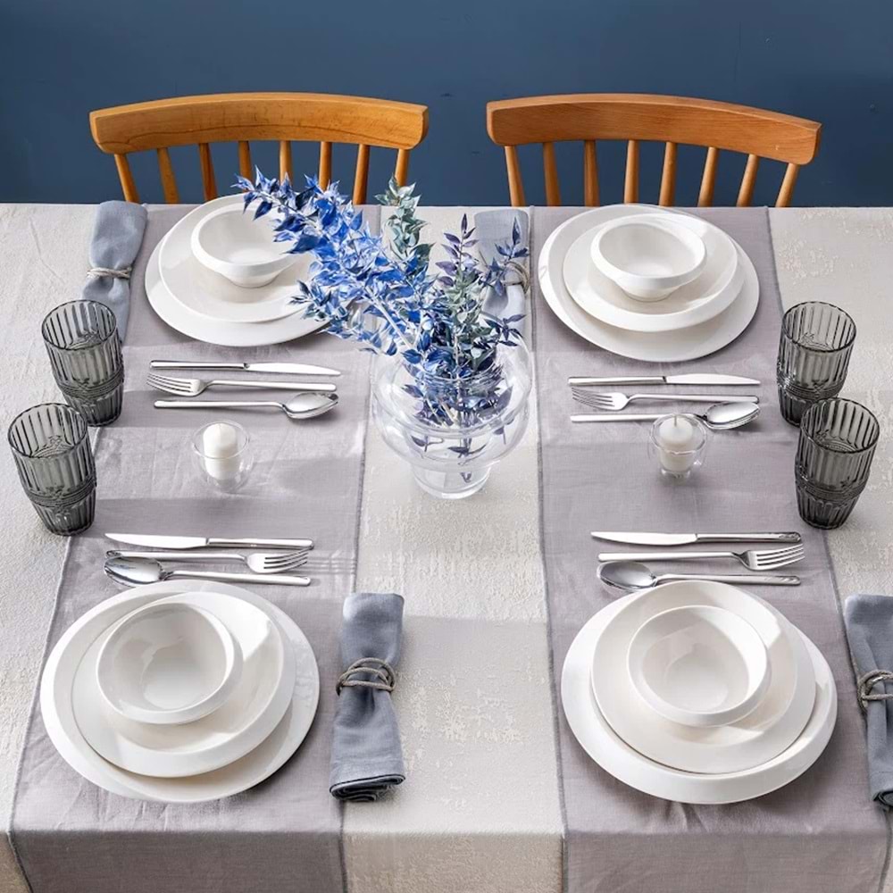 EMSAN EVREN 18 PRÇ 6 KİŞİLİK YMT, BEYAZ