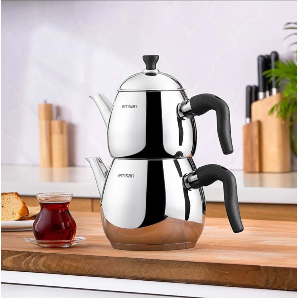 EMSAN DURU MİDİ ÇAYDANLIK TAKIMI SİYAH