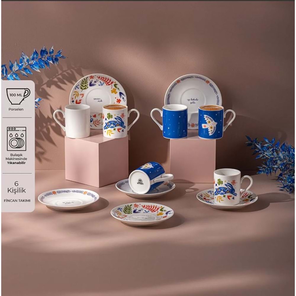 EMSAN LUCKY 6'LI KAHVE FİNCAN TAKIMI