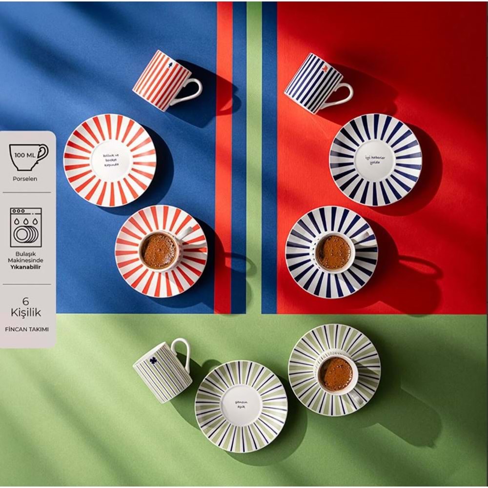 EMSAN DESTINY 6'LI KAHVE FİNCAN TAKIMI