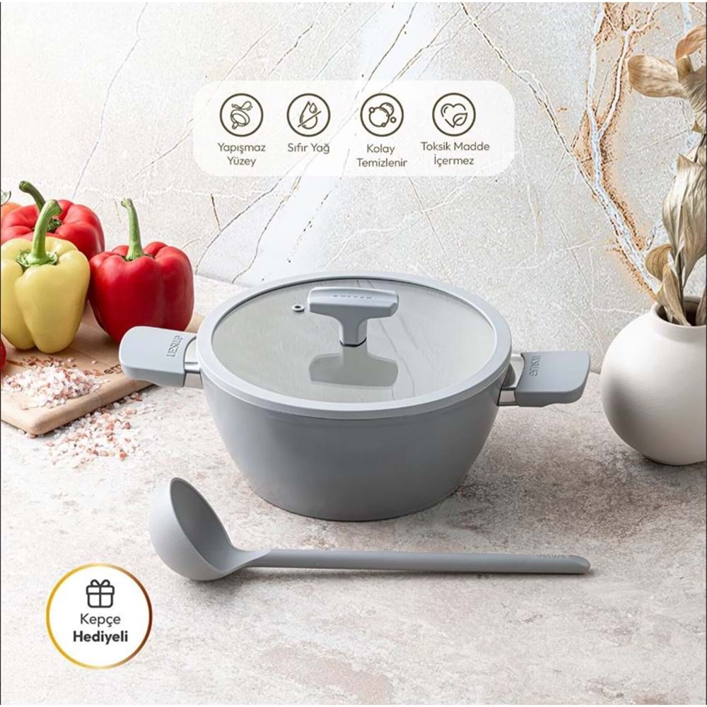 EMSAN SWISS RS 20 CM DERİN TENCERE, GRİ
