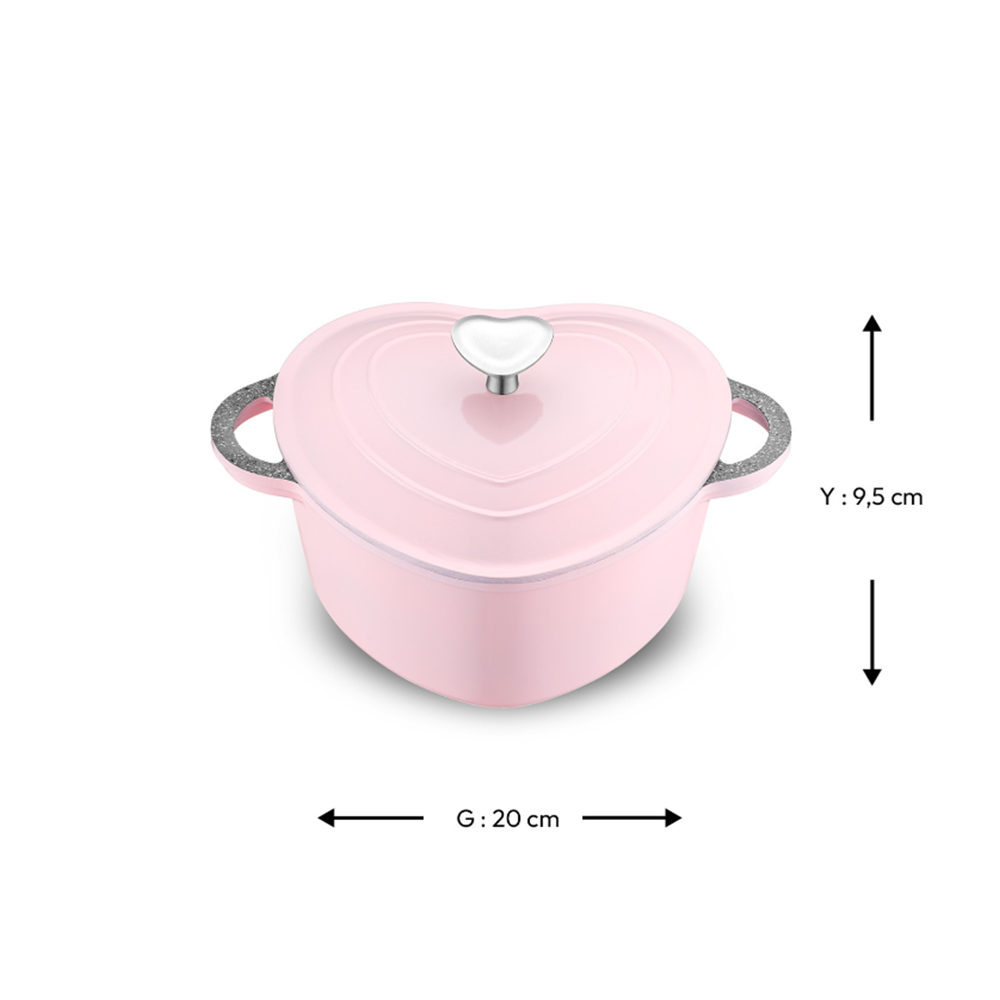 EMSAN KALP DÖKÜM TENCERE, PEMBE