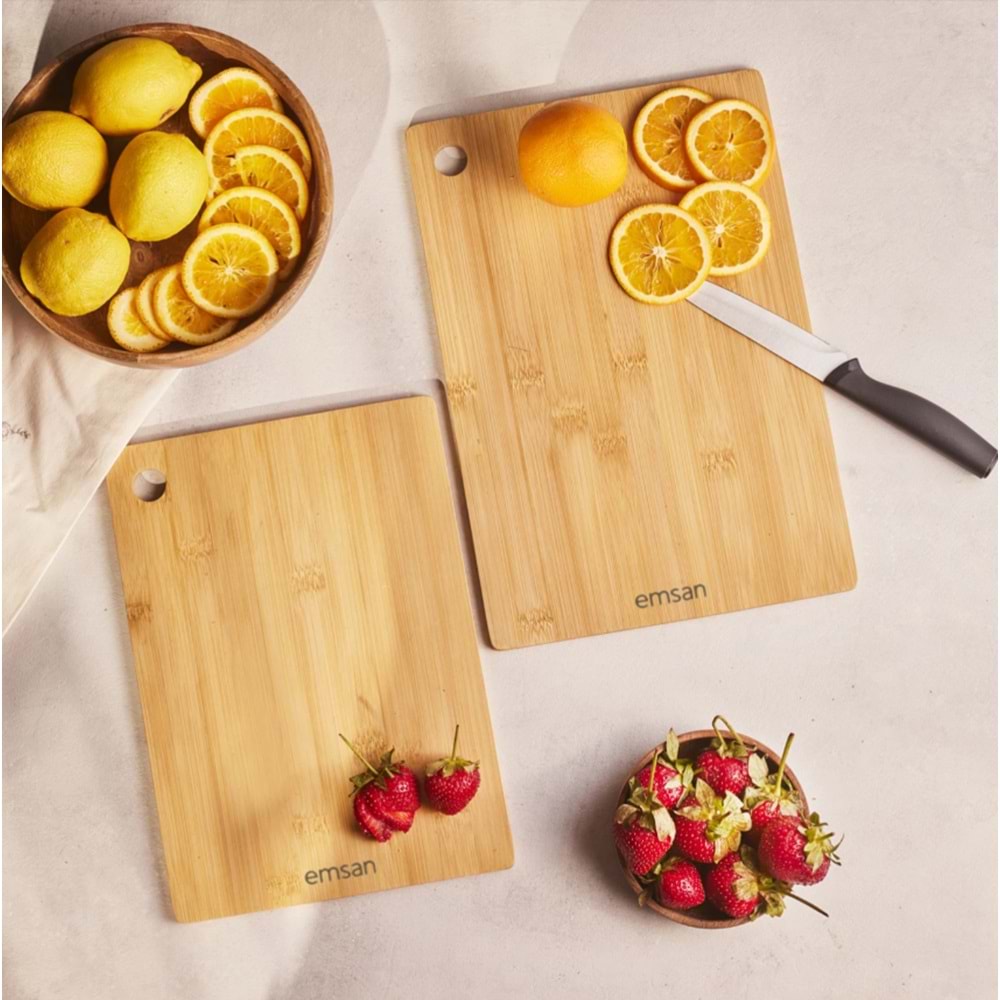 EMSAN BAMBU MASTER CHOP 2Lİ KESME TAHTASI