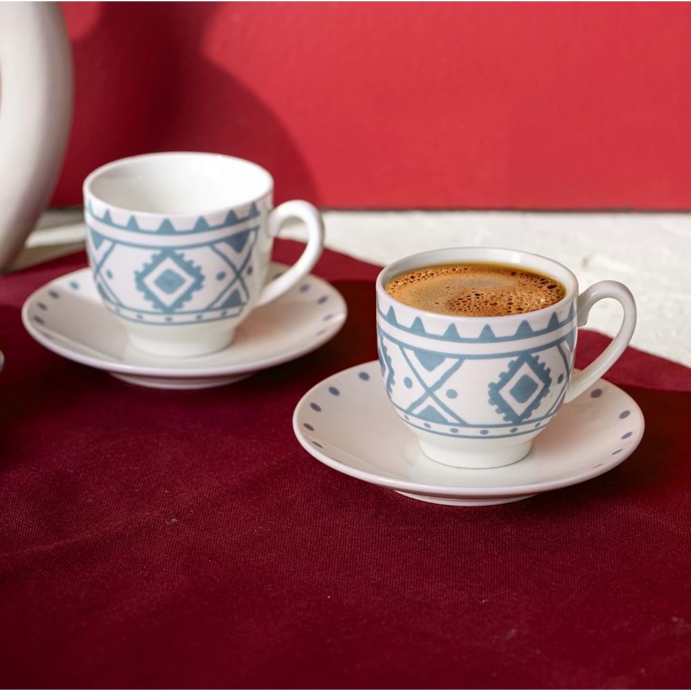 EMSAN ETHNIC AZUR NEW BONE 2 KİŞİLİK KAHVE FİNCANI