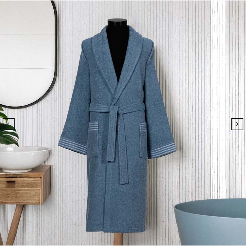 LUXART TEKLİ BORNOZ L/XL MARK SKY