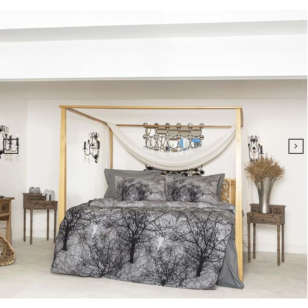 200X220 RANFORCE NEVRESİM TAKIMI PANDORA KORA GRIS