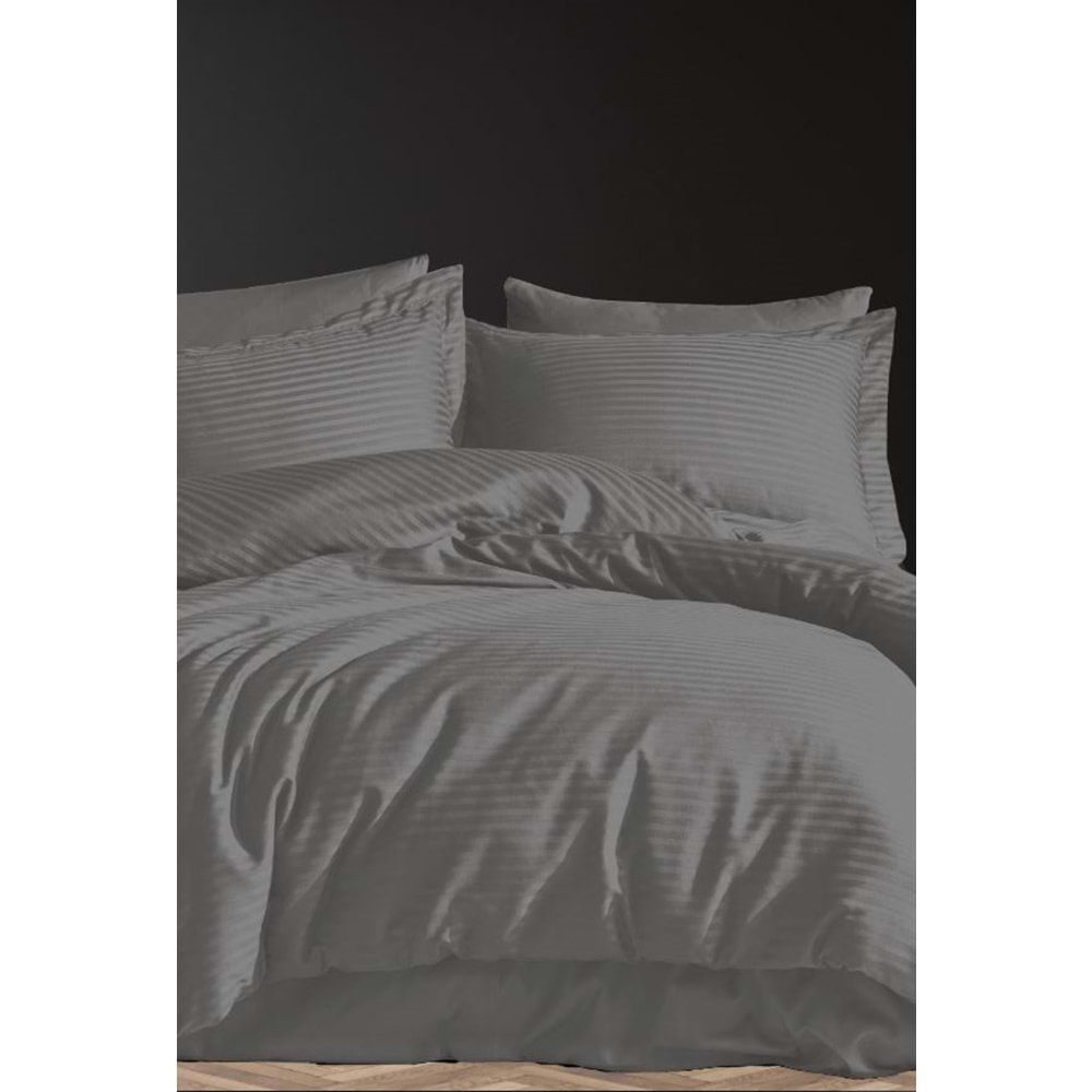 200X220 LUXART SATEN NEVRESİM TAKIMI RAVENNA GRIS