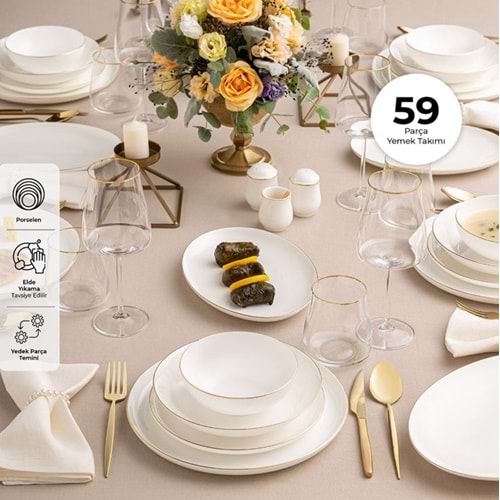 EMSAN FINE BONE GALIA YMT 59 PRÇ FD GOLD YUVARLAK