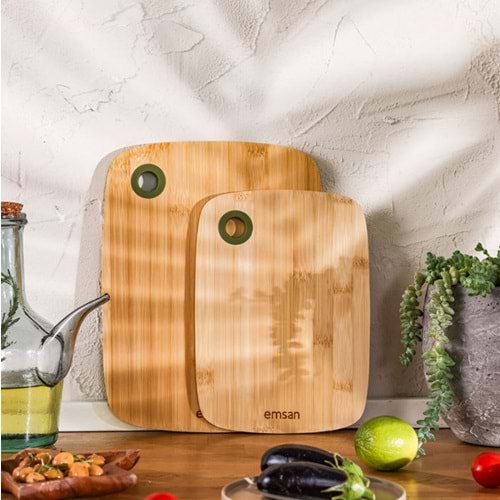 EMSAN BAMBU LUNA 2Lİ KESME TAHTASI