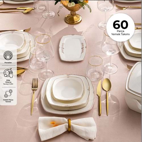 EMSAN BONE YENİ MİMOZA YMT 60 PRÇ HS PLT Y.KARE