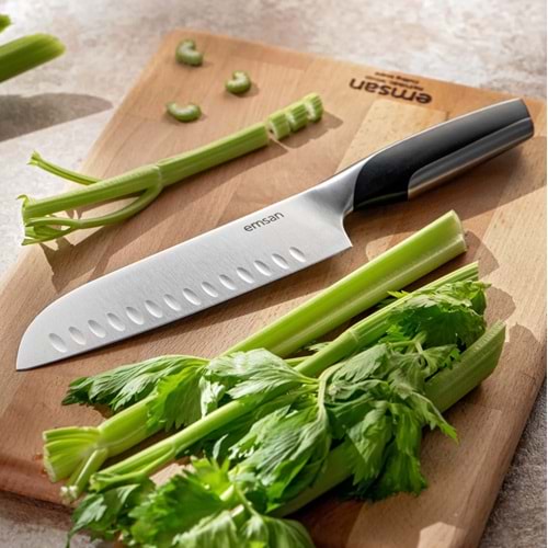 EMSAN PRO KNIFE SANTOKU 2.5 MM, SİYAH