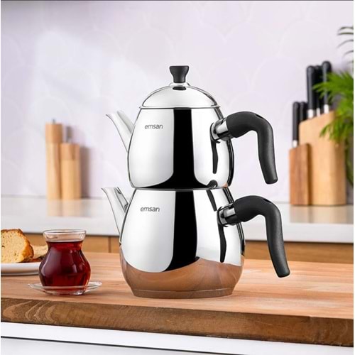 EMSAN DURU MİDİ ÇAYDANLIK TAKIMI SİYAH