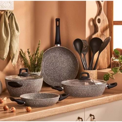 EMSAN YENİ OLİNDA 6 PARÇA GRANİT TENCERE SETİ