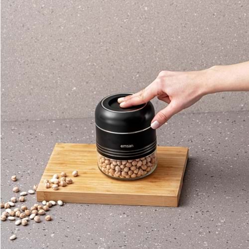 EMSAN MOKO 420 ML SAKLAMA KAVANOZU SİYAH