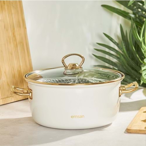 Emsan Nostalji Emaye Krem Kızartma Tenceresi