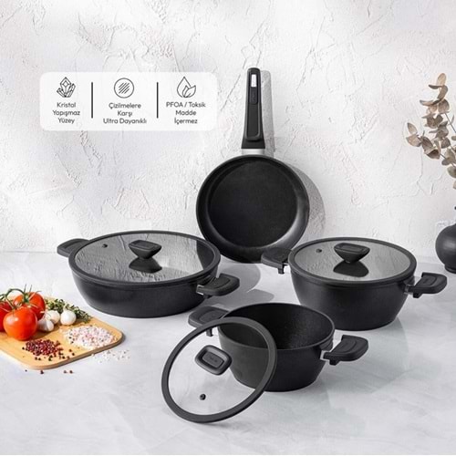 EMSAN DIAMENTE 7 PARÇA TENCERE SETİ