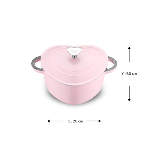 EMSAN KALP DÖKÜM TENCERE, PEMBE