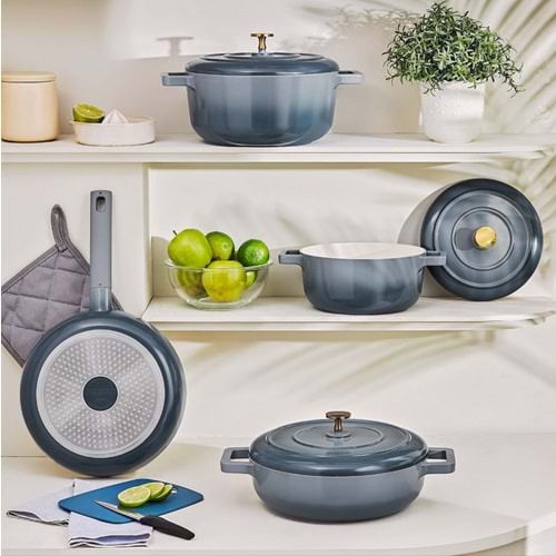 EMSAN BLUE ROYAL 7 PARÇA TENC SETİ