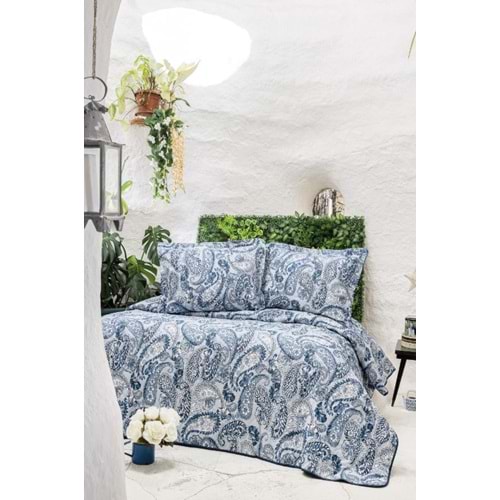 200X220 LUXART NEVRESİM TAKIMI CAROL DENIM